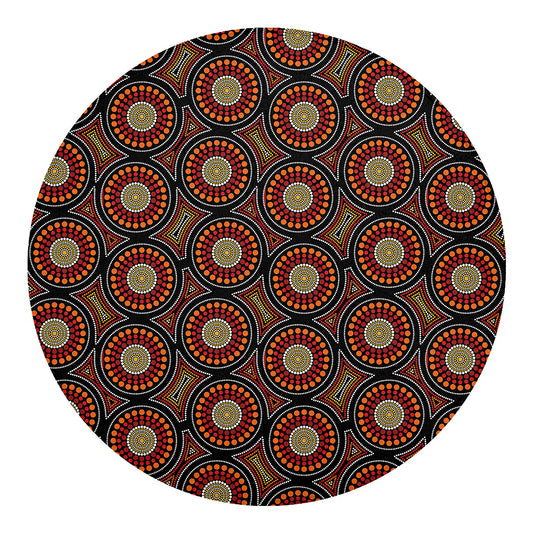 Australian Aboriginal Dot Pattern Print Round Blanket