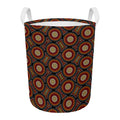 Australian Aboriginal Dot Pattern Print Round Laundry Basket