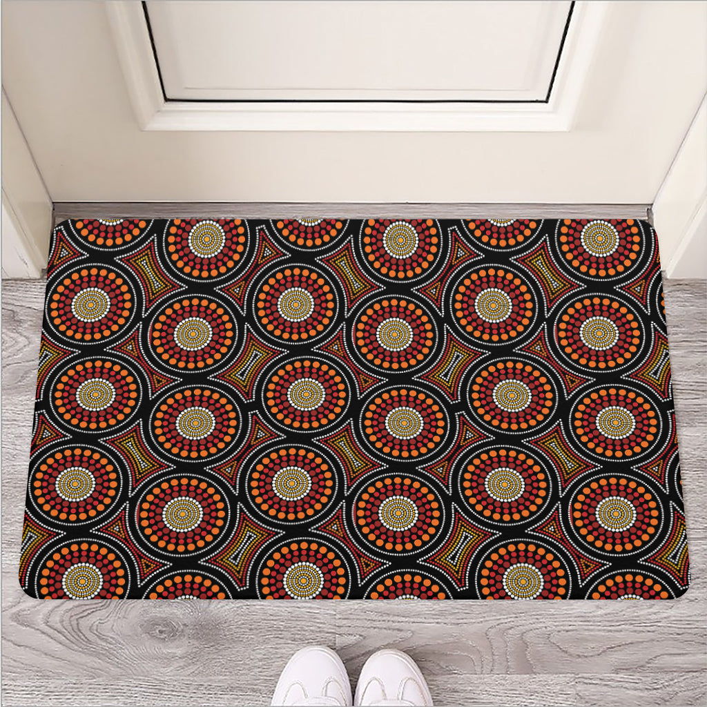 Australian Aboriginal Dot Pattern Print Rubber Doormat