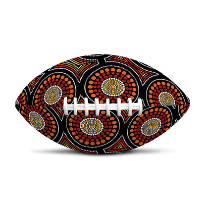 Australian Aboriginal Dot Pattern Print Rugby Ball