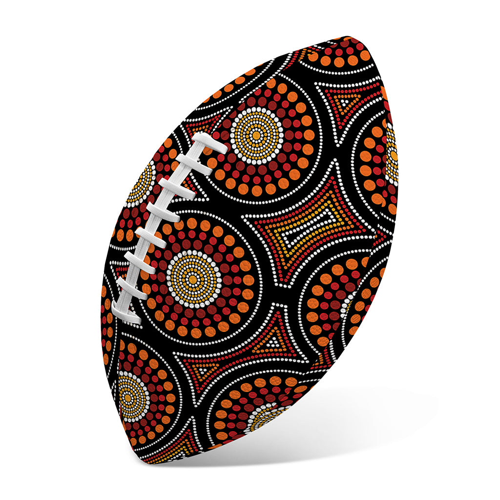 Australian Aboriginal Dot Pattern Print Rugby Ball