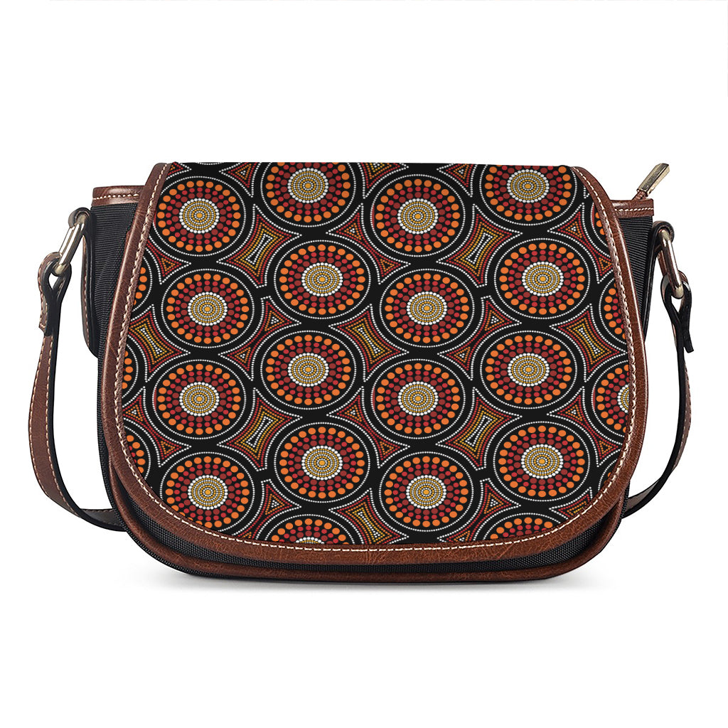 Australian Aboriginal Dot Pattern Print Saddle Bag