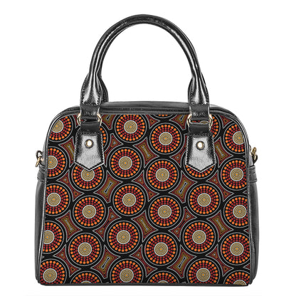 Australian Aboriginal Dot Pattern Print Shoulder Handbag