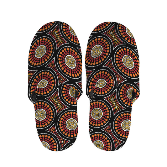 Australian Aboriginal Dot Pattern Print Slippers
