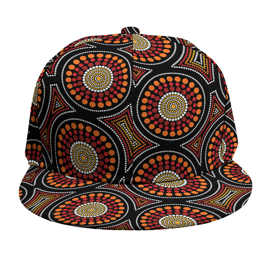 Australian Aboriginal Dot Pattern Print Snapback Cap