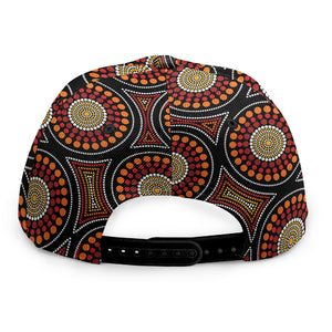 Australian Aboriginal Dot Pattern Print Snapback Cap