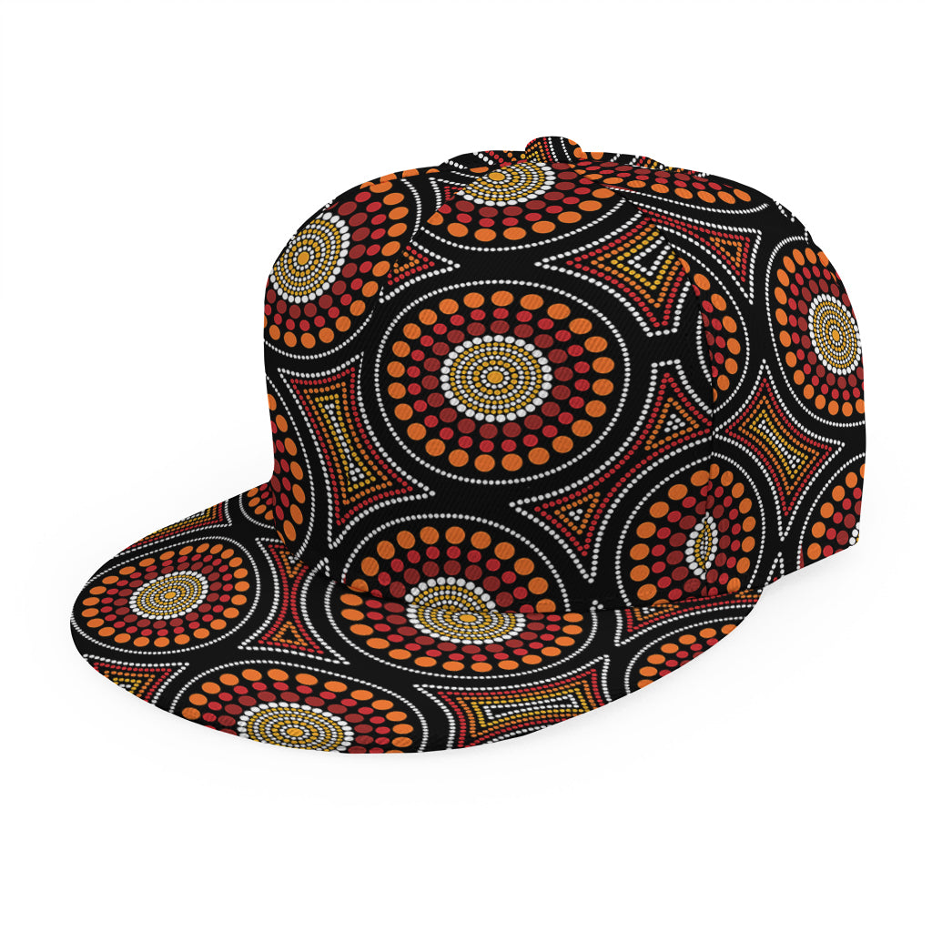 Australian Aboriginal Dot Pattern Print Snapback Cap