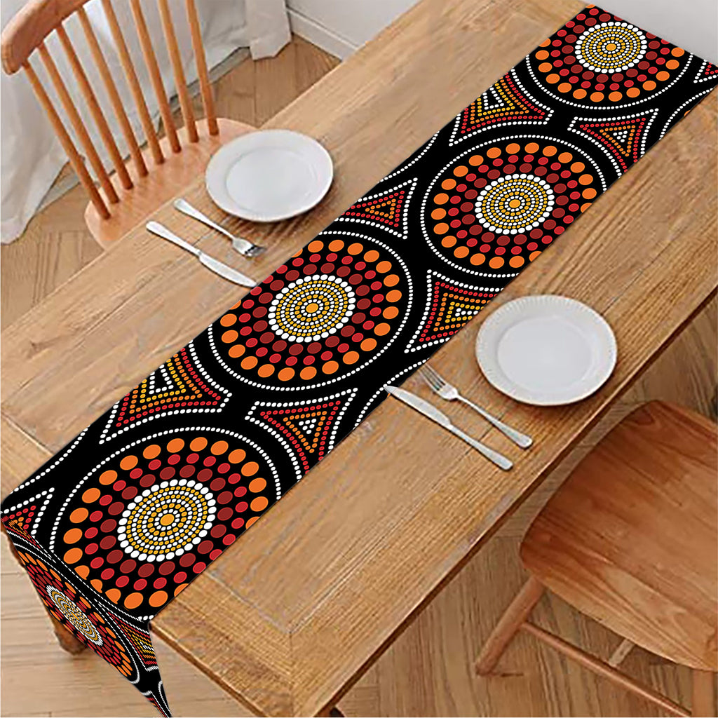 Australian Aboriginal Dot Pattern Print Table Runner