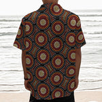 Australian Aboriginal Dot Pattern Print Textured Short Sleeve Shirt