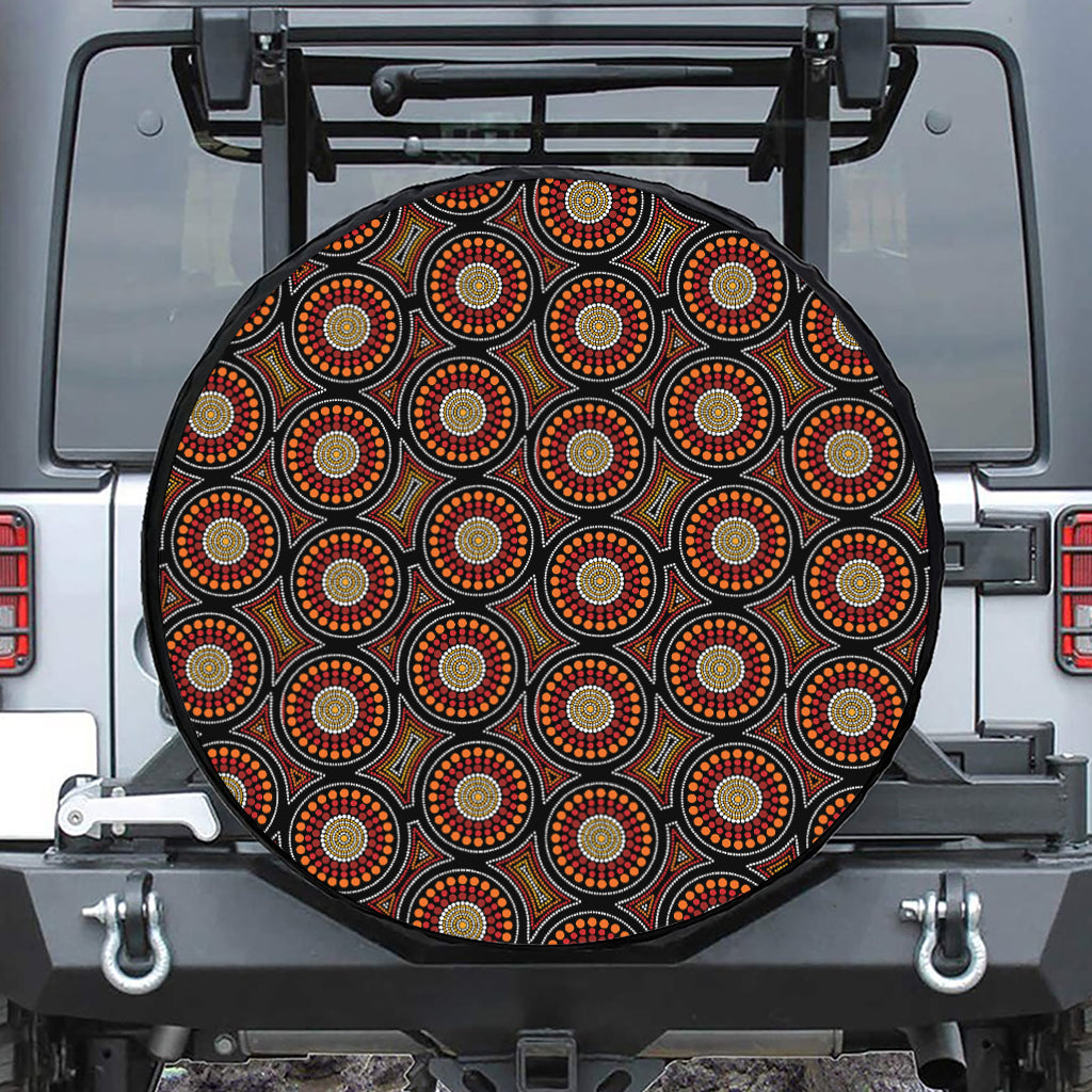Australian Aboriginal Dot Pattern Print Tire Cover
