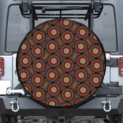 Australian Aboriginal Dot Pattern Print Tire Cover