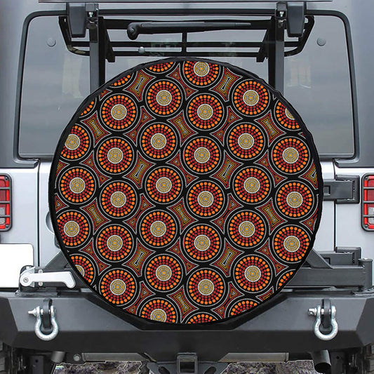 Australian Aboriginal Dot Pattern Print Tire Cover