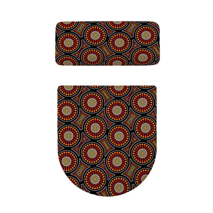 Australian Aboriginal Dot Pattern Print Toilet Lid And Tank Cover Set