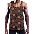 Australian Aboriginal Dot Pattern Print Men's Workout Tank Top