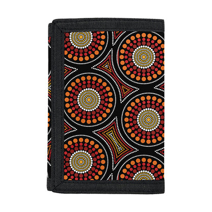 Australian Aboriginal Dot Pattern Print Trifold Wallet