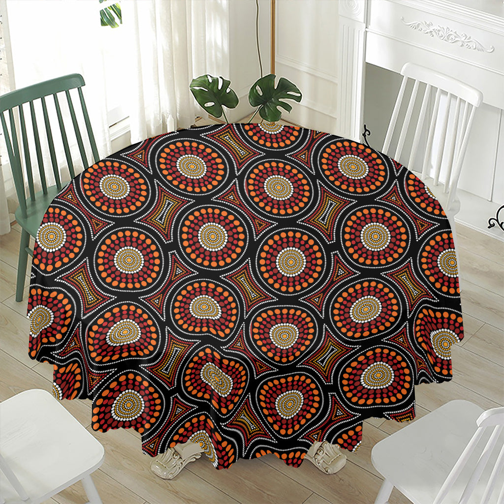 Australian Aboriginal Dot Pattern Print Waterproof Round Tablecloth