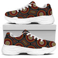 Australian Aboriginal Dot Pattern Print White Chunky Shoes