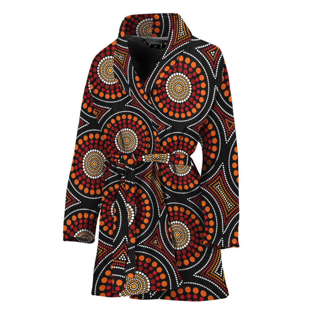 Australian Aboriginal Dot Pattern Print Women's Bathrobe