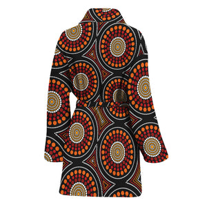 Australian Aboriginal Dot Pattern Print Women's Bathrobe