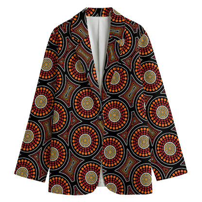 Australian Aboriginal Dot Pattern Print Women's Blazer