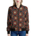 Australian Aboriginal Dot Pattern Print Women's Bomber Jacket