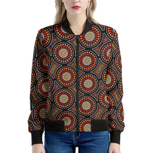 Australian Aboriginal Dot Pattern Print Women's Bomber Jacket