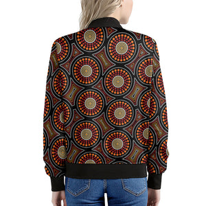 Australian Aboriginal Dot Pattern Print Women's Bomber Jacket