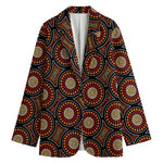 Australian Aboriginal Dot Pattern Print Women's Cotton Blazer