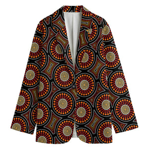 Australian Aboriginal Dot Pattern Print Women's Cotton Blazer