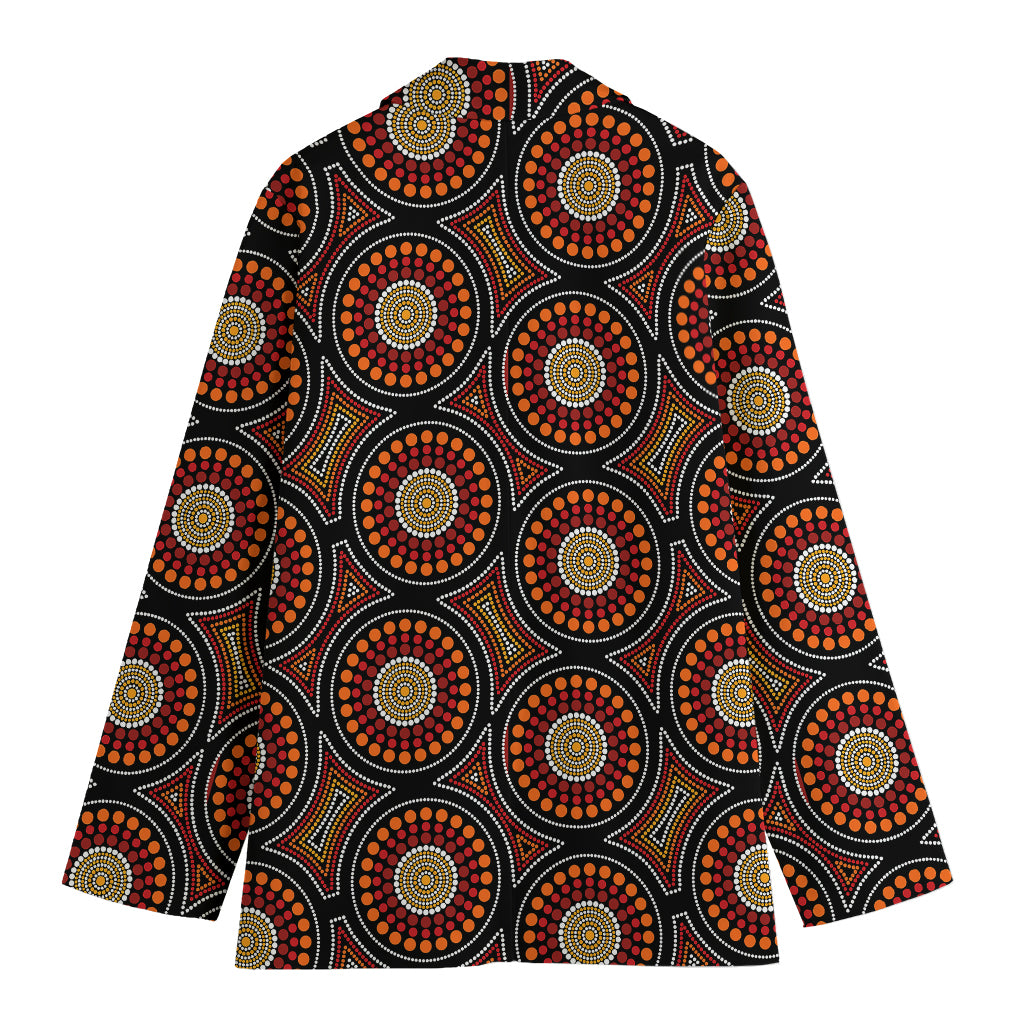 Australian Aboriginal Dot Pattern Print Women's Cotton Blazer