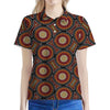 Australian Aboriginal Dot Pattern Print Women's Polo Shirt