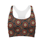 Australian Aboriginal Dot Pattern Print Women's Sports Bra