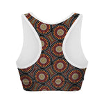 Australian Aboriginal Dot Pattern Print Women's Sports Bra