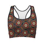 Australian Aboriginal Dot Pattern Print Women's Sports Bra