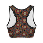 Australian Aboriginal Dot Pattern Print Women's Sports Bra