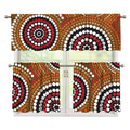 Australian Aboriginal Dot Print 3 Piece Kitchen Curtains