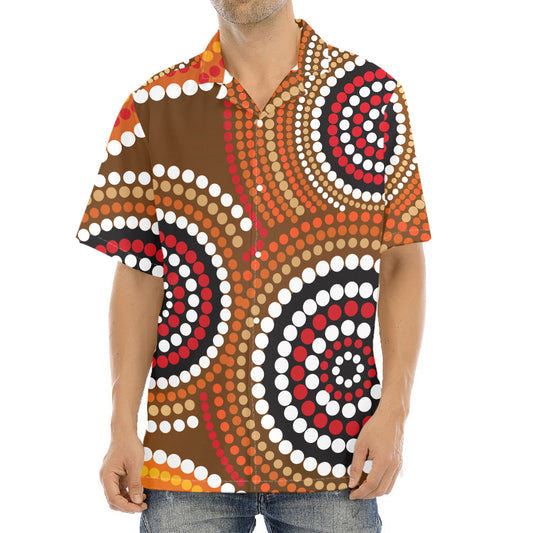 Australian Aboriginal Dot Print Aloha Shirt