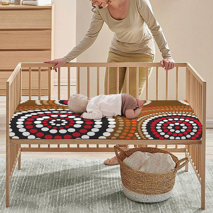 Australian Aboriginal Dot Print Baby Crib Sheet