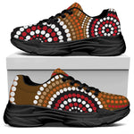 Australian Aboriginal Dot Print Black Chunky Shoes