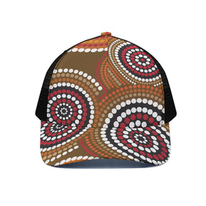 Australian Aboriginal Dot Print Black Mesh Trucker Cap