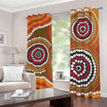 Australian Aboriginal Dot Print Dimout Grommet Curtains