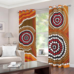 Australian Aboriginal Dot Print Blackout Grommet Curtains