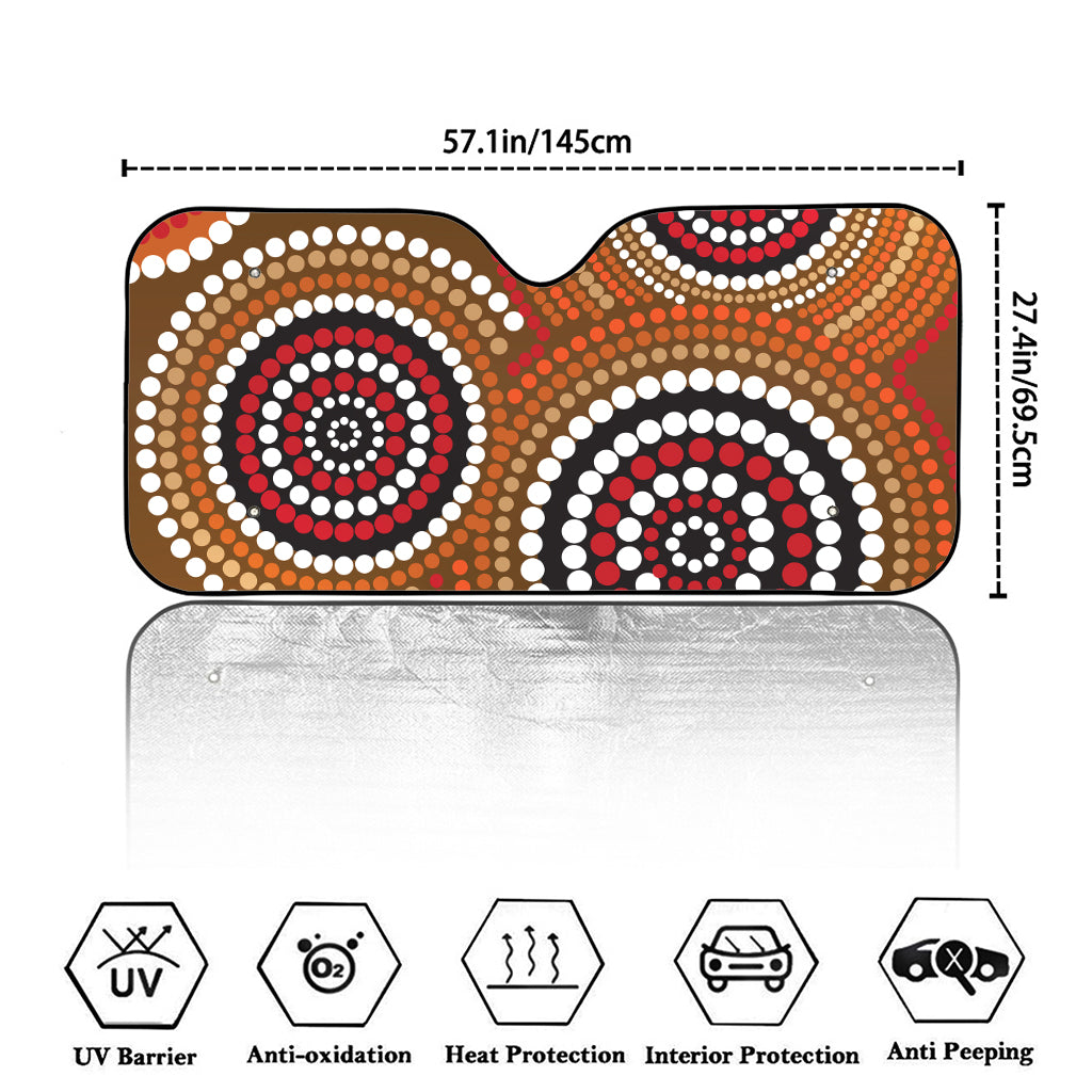 Australian Aboriginal Dot Print Car Windshield Sun Shade