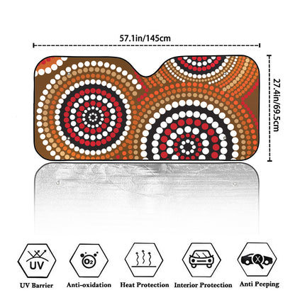 Australian Aboriginal Dot Print Car Windshield Sun Shade