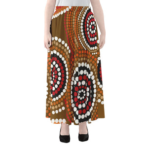 Australian Aboriginal Dot Print Chiffon Maxi Skirt