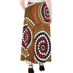 Australian Aboriginal Dot Print Chiffon Maxi Skirt