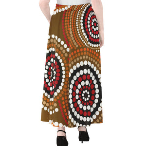 Australian Aboriginal Dot Print Chiffon Maxi Skirt