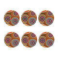 Australian Aboriginal Dot Print Coaster Set