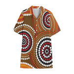 Australian Aboriginal Dot Print Cotton Hawaiian Shirt