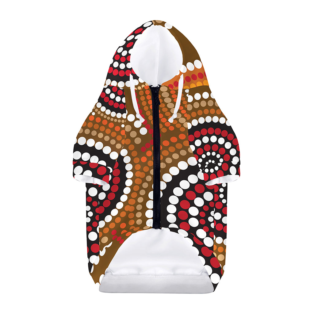 Australian Aboriginal Dot Print Dog Zip Up Hoodie